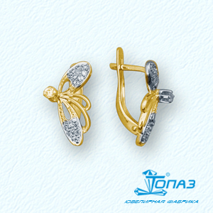 

Серьги с фианитами Линии Любви, Серьги Т94202753