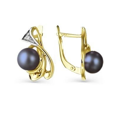 

Серьги с жемчугом и фианитами Линии Любви, Серьги Т948021687