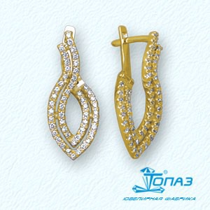 

Серьги с фианитами Линии Любви, Серьги Т902021008