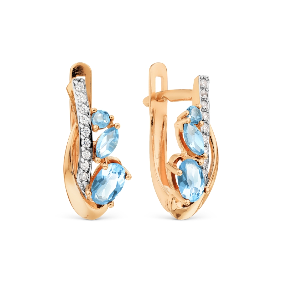 

Серьги с топазами и фианитами Линии Любви, Серьги Т143029584