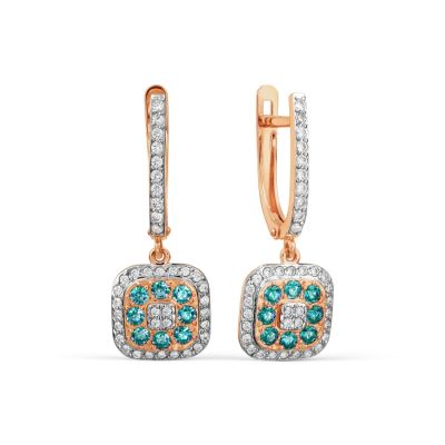 

Серьги с Swarovski Zirconia и фианитами Линии Любви, Серьги Т147028171-03