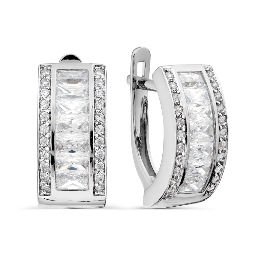 

Серьги с Swarovski Zirconia и фианитами Линии Любви, Серьги Т302028199