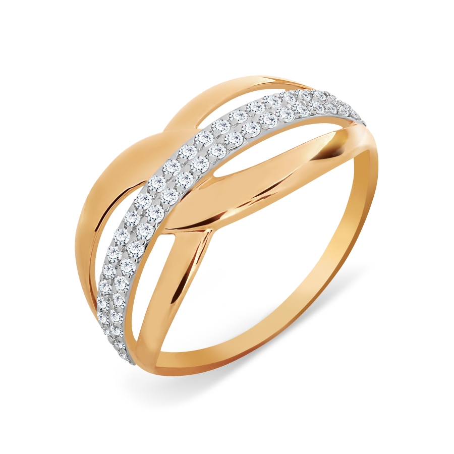 

Кольцо с фианитами Линии Любви