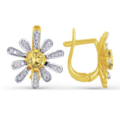 

Серьги с цитринами и фианитами Линии Любви, Серьги Т943023681