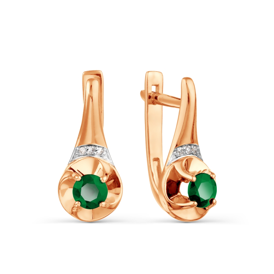 

Серьги с изумрудами и бриллиантами Линии Любви