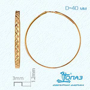 

Серьги конго из красного золота Линии Любви, Серьги Т100621586