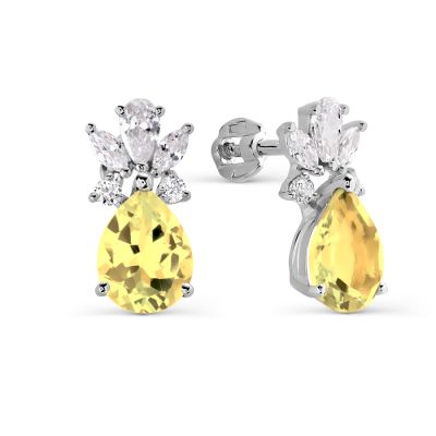 

Серьги с цитринами и фианитами Линии Любви, Серьги Т303027560