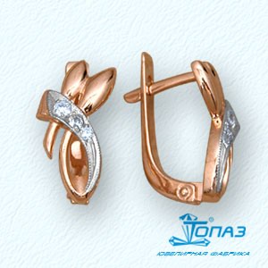 

Серьги с фианитами Линии Любви, Серьги Т14202490