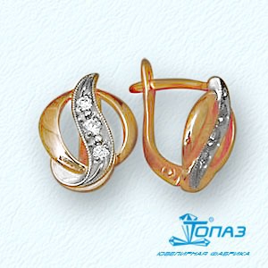 

Серьги с фианитами Линии Любви, Серьги Т14202427