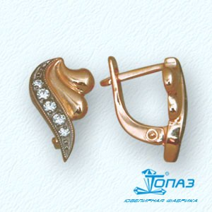 

Серьги с фианитами Линии Любви, Серьги Т14202424
