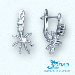 

Серьги с фианитами Линии Любви, Серьги Т30202789