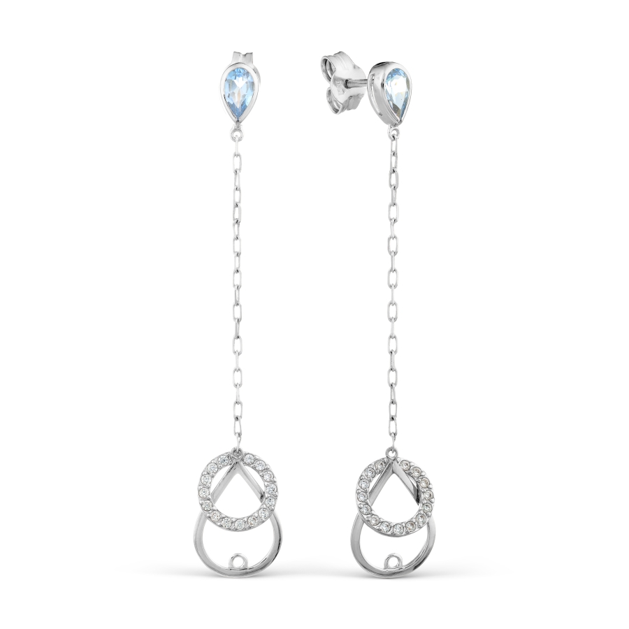 

Серьги с топазами и фианитами Линии Любви, Серьги Т307029098