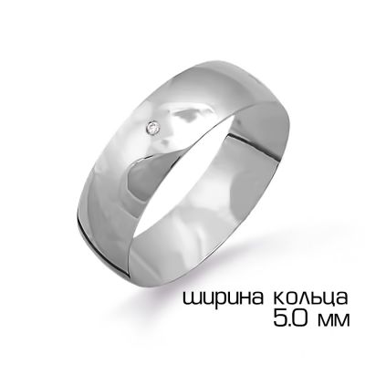 

Кольцо обручальное с бриллиантом Линии Любви, Кольцо Т30101225