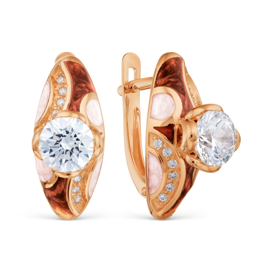 

Серьги с эмалью и Swarovski Zirconia Линии Любви