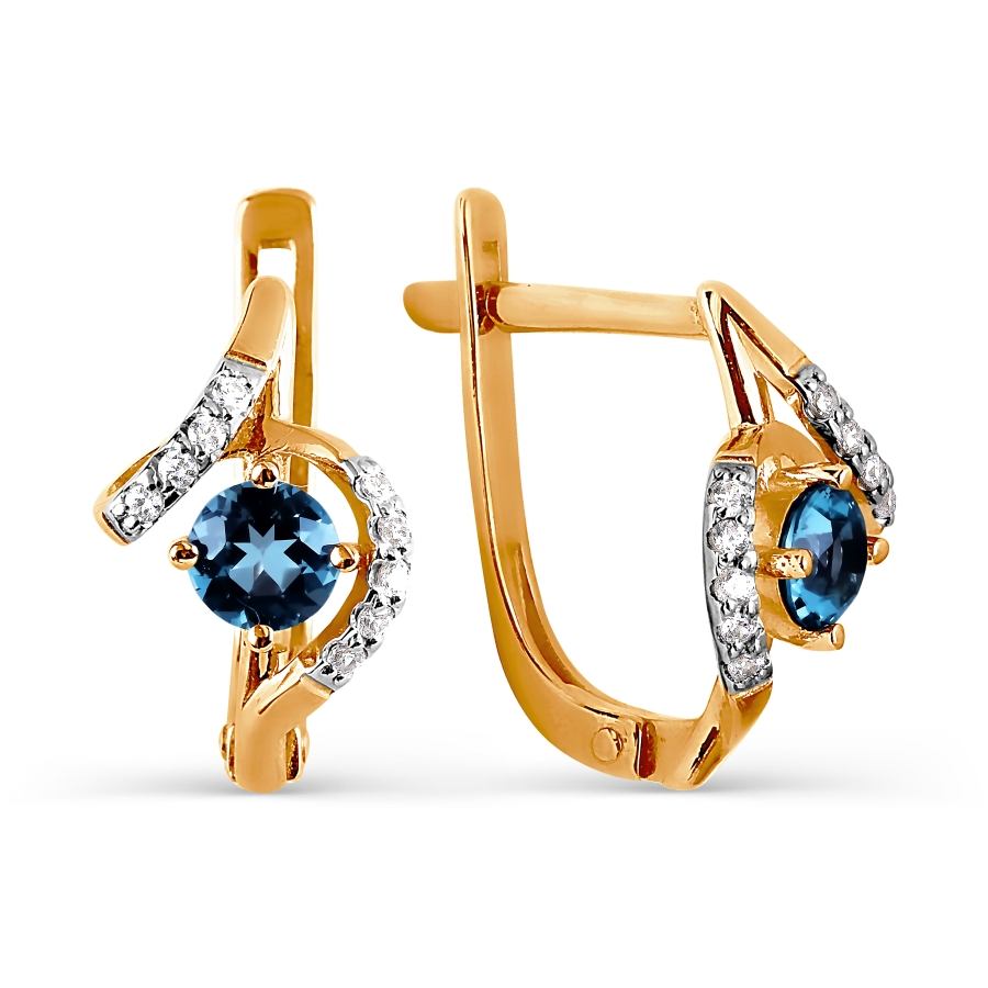 

Серьги с топазами и Swarovski Zirconia Линии Любви, Серьги Т143025956-01