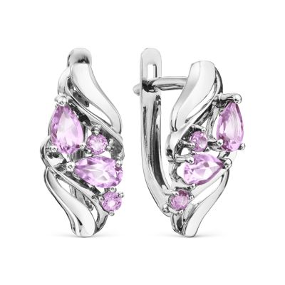 

Серьги с аметистами и топазами Линии Любви, Серьги Т30102Б148