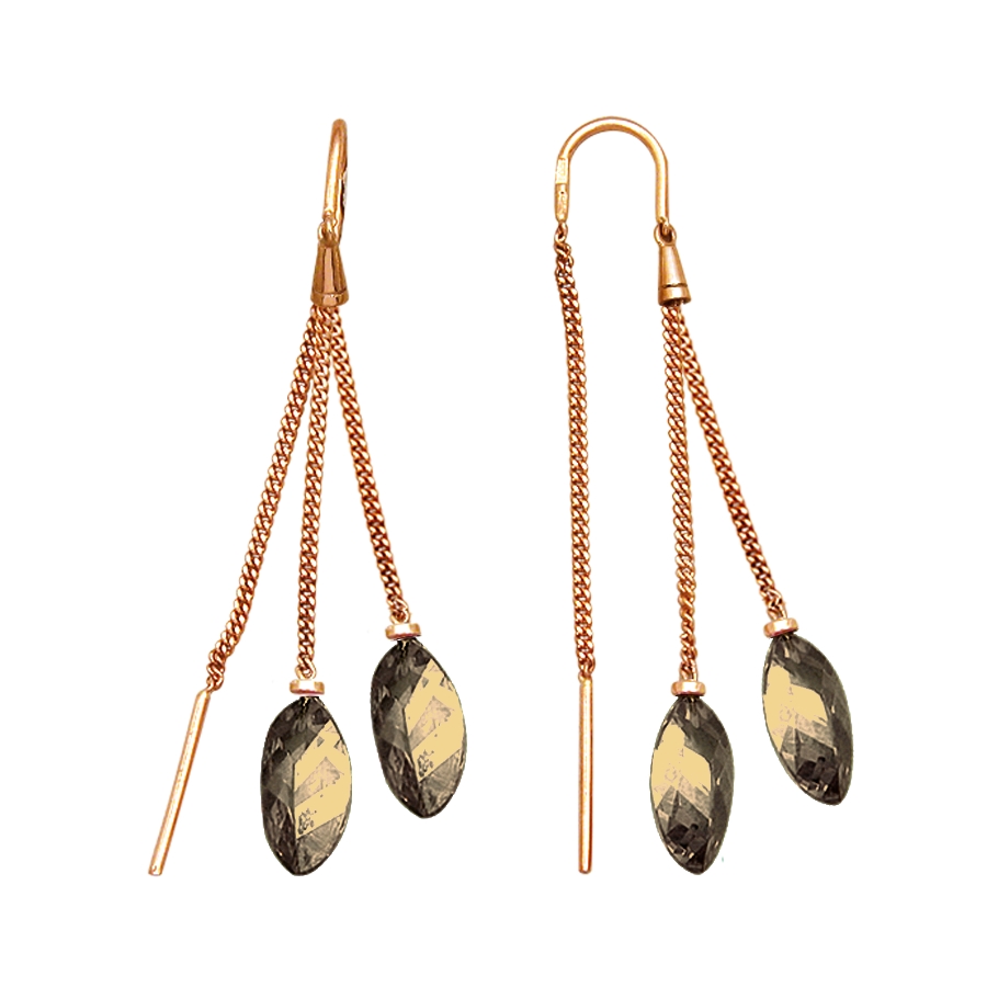 

Серьги с раухтопазами Линии Любви