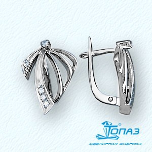 

Серьги с фианитами Линии Любви, Серьги Т33202693