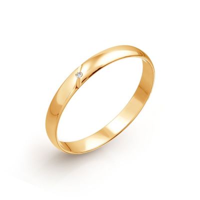 Кольцо обручальное с бриллиантом Линии Любви