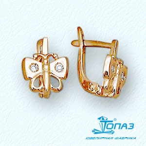 

Серьги с фианитами Линии Любви, Серьги Т10202609