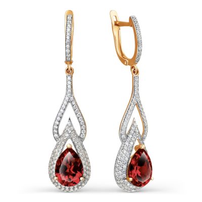 

Серьги с гранатами и фианитами Линии Любви, Серьги Т147027708