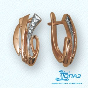 

Серьги с фианитами Линии Любви, Серьги Т14202337