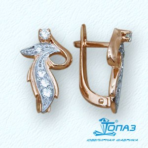 

Серьги с фианитами Линии Любви, Серьги Т14202650