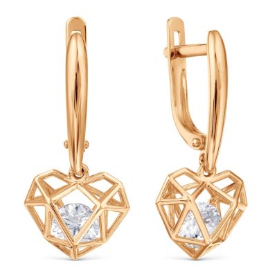

Серьги с фианитами Premium Линии Любви, Серьги Т10702Б328