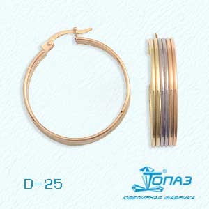 

Серьги конго из красного золота Линии Любви, Серьги Т100022269