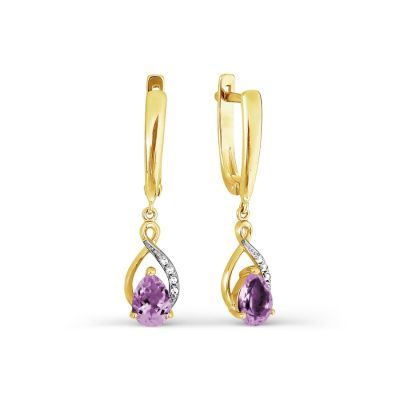 

Серьги с аметистами и фианитами Линии Любви, Серьги Т943026714-01