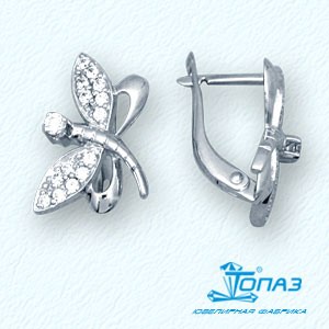 

Серьги с фианитами Линии Любви, Серьги Т30202744