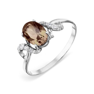 

Кольцо с раухтопазом и Swarovski Zirconia Линии Любви, Кольцо Т303015718