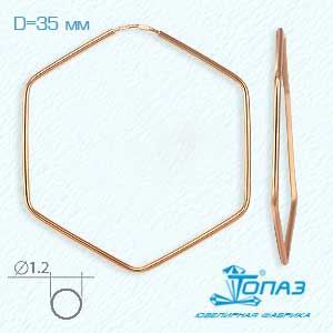 

Серьги конго из красного золота Линии Любви