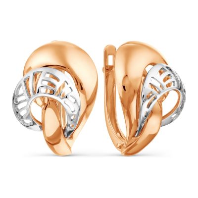 

Серьги из красного золота Линии Любви, Серьги Т130028533