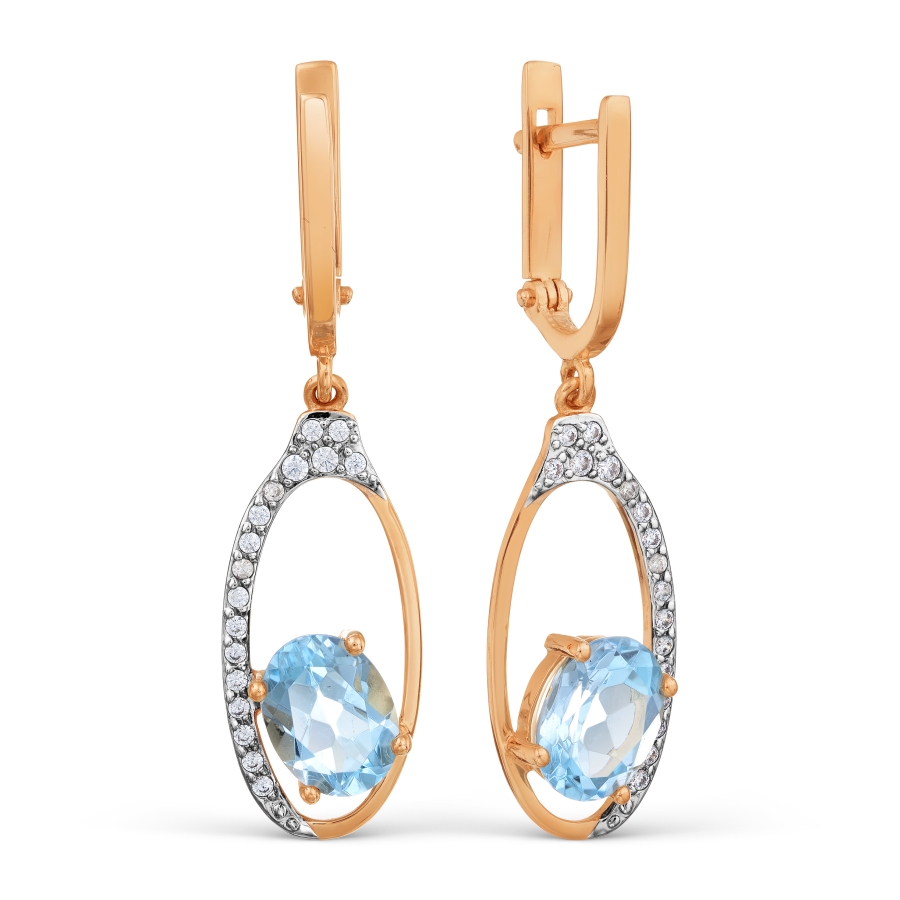 

Серьги с топазами и фианитами Линии Любви