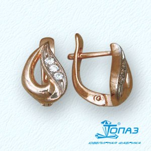 

Серьги с фианитами Линии Любви, Серьги Т14202441