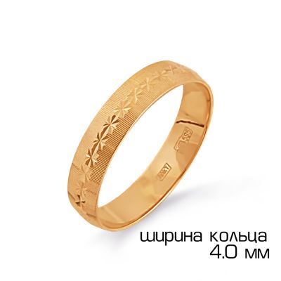 

Кольцо обручальное из красного золота Линии Любви, Кольцо Т100611456