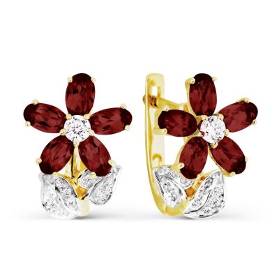 

Серьги с гранатами и фианитами Линии Любви, Серьги Т993026759