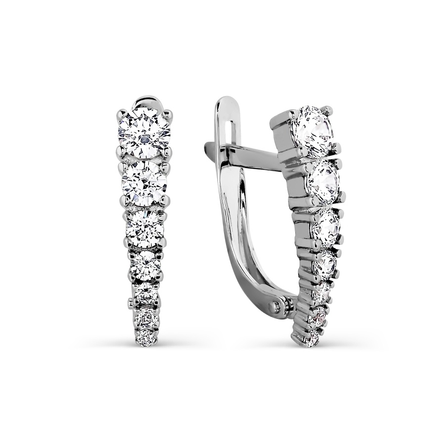 

Серьги с Swarovski Zirconia Линии Любви, Серьги Т307027498