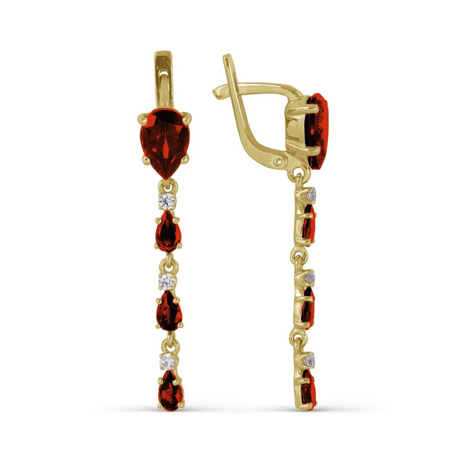 

Серьги с гранатами и фианитами Линии Любви, Серьги Т903023635