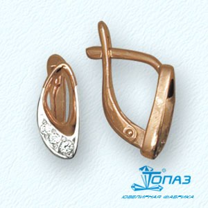 

Серьги с фианитами Линии Любви, Серьги Т14202234