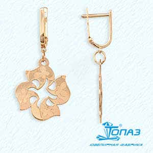 

Серьги из красного золота Линии Любви, Серьги Т100922916