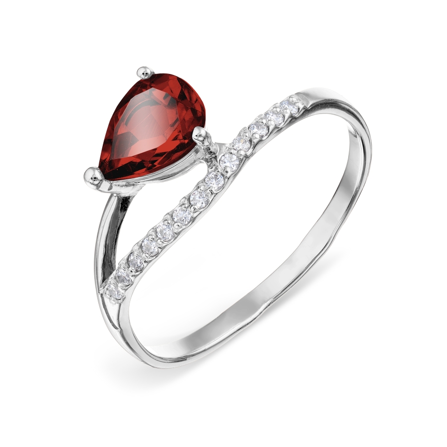 

Кольцо с гранатом и Swarovski Zirconia Линии Любви