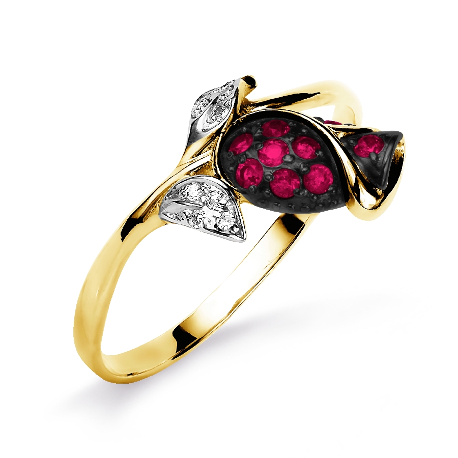 

Кольцо с рубинами и бриллиантами Линии Любви