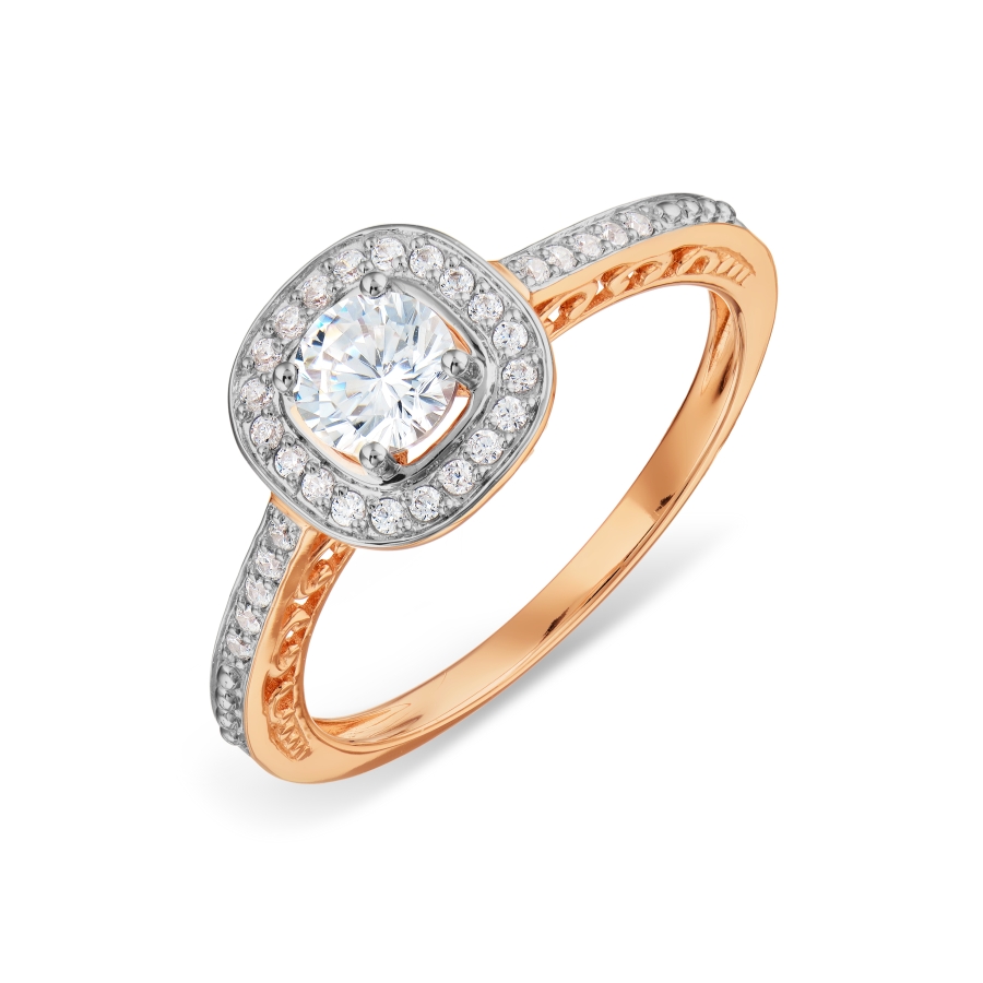 

Кольцо с топазом Swarovski и бриллиантами Линии Любви
