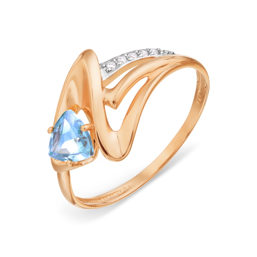 

Кольцо с топазом и фианитами Линии Любви