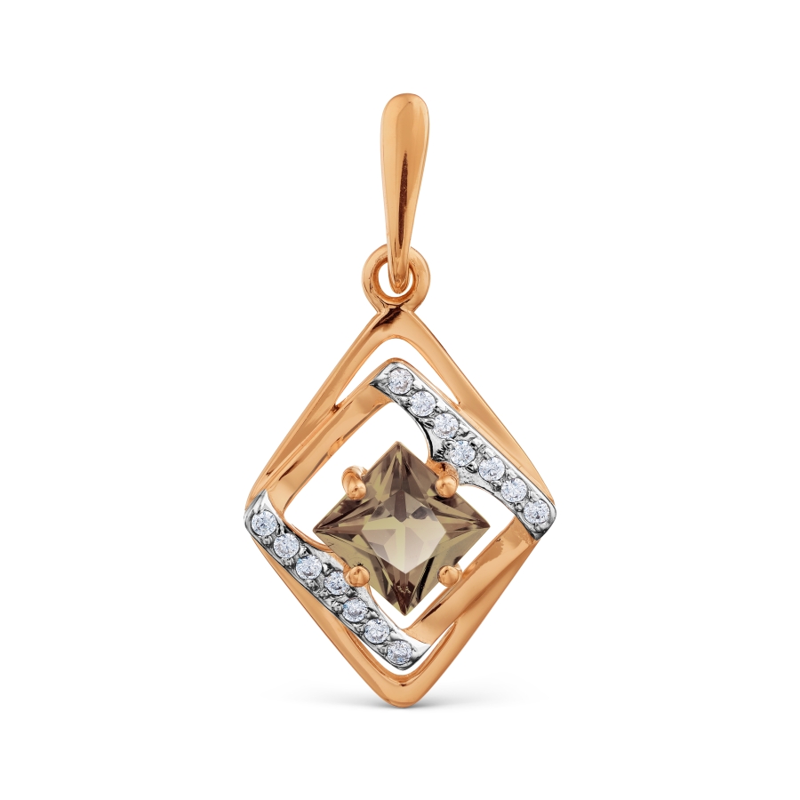 

Подвеска с раухтопазом и фианитами Линии Любви