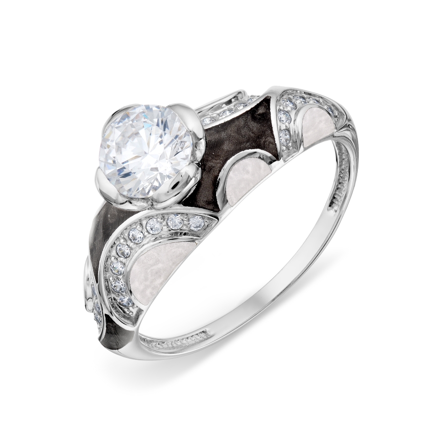 

Кольцо с эмалью и Swarovski Zirconia Линии Любви