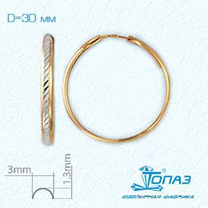 

Серьги конго из красного золота Линии Любви