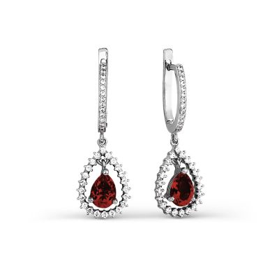 

Серьги с гранатами и фианитами Линии Любви, Серьги Т303026715-01
